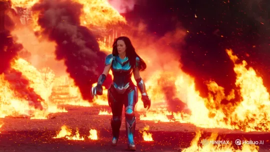 Irish-Japanese Warrior Emerges from Fiery Inferno – AI Generated Video | Hailuo AI