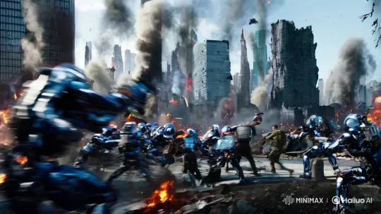 Dystopian City Under Siege by Robot Army – AI Generated Video | Hailuo AI