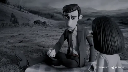 Gothic Claymation: Engaged Couple, Crow Transformation – AI Generated Video | Hailuo AI