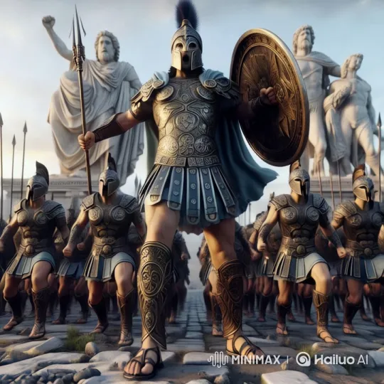 Thracian Warriors Prepare Before Dionysus Statue – AI Generated Video | Hailuo AI