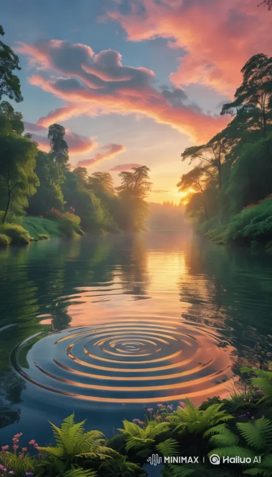 Tranquil Sunset Over a Reflective Lake – AI Generated Video | Hailuo AI