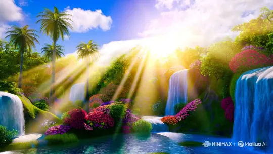 Tropical Paradise: A Day in Exquisite Sunlit Beauty – AI Generated Video | Hailuo AI