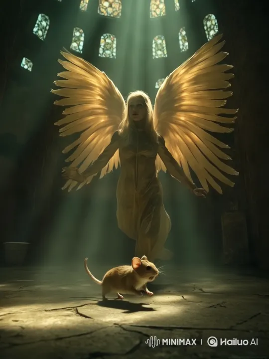 Angel and Mouse: A Tale of Light and Motion – AI Generated Video | Hailuo AI