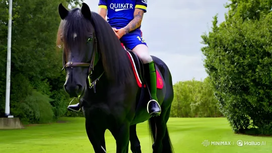 Lionel Messi Showcases Equestrian Grace – AI Generated Video | Hailuo AI