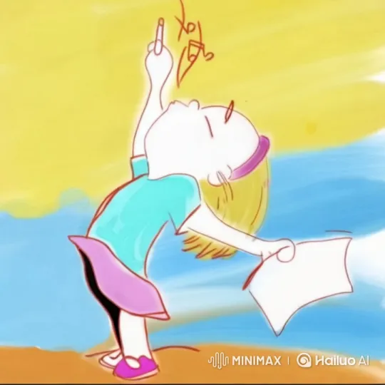 Pixar-style Girl Celebrates Joyfully on Beach – AI Generated Video | Hailuo AI