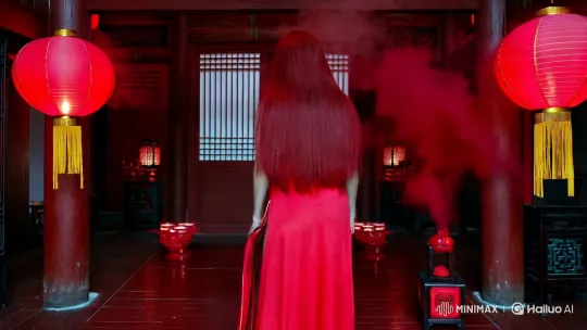 Ethereal Beauty in Traditional Chinese Room with Supernatural Glow – AI Generated Video | Hailuo AI