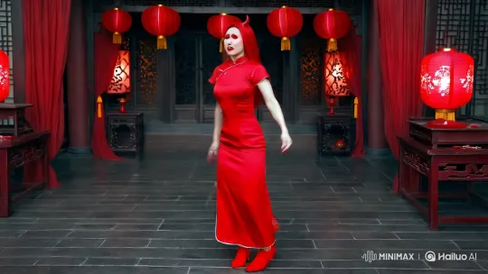 Demonic Chinese Woman in Traditional Room with Supernatural Presence – AI Generated Video | Hailuo AI