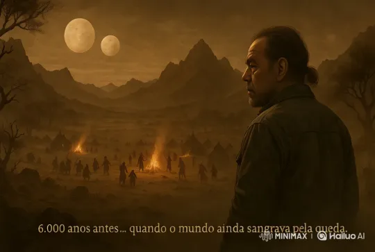 Waking Journey to a Sepia-Toned Village with Dual Moons – AI Generated Video | Hailuo AI