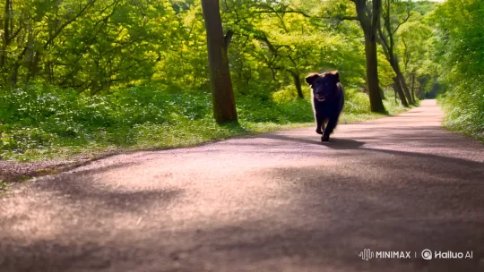 Sunlit Path: A Heartfelt Journey of Love with Yuki the Dog – AI Generated Video | Hailuo AI