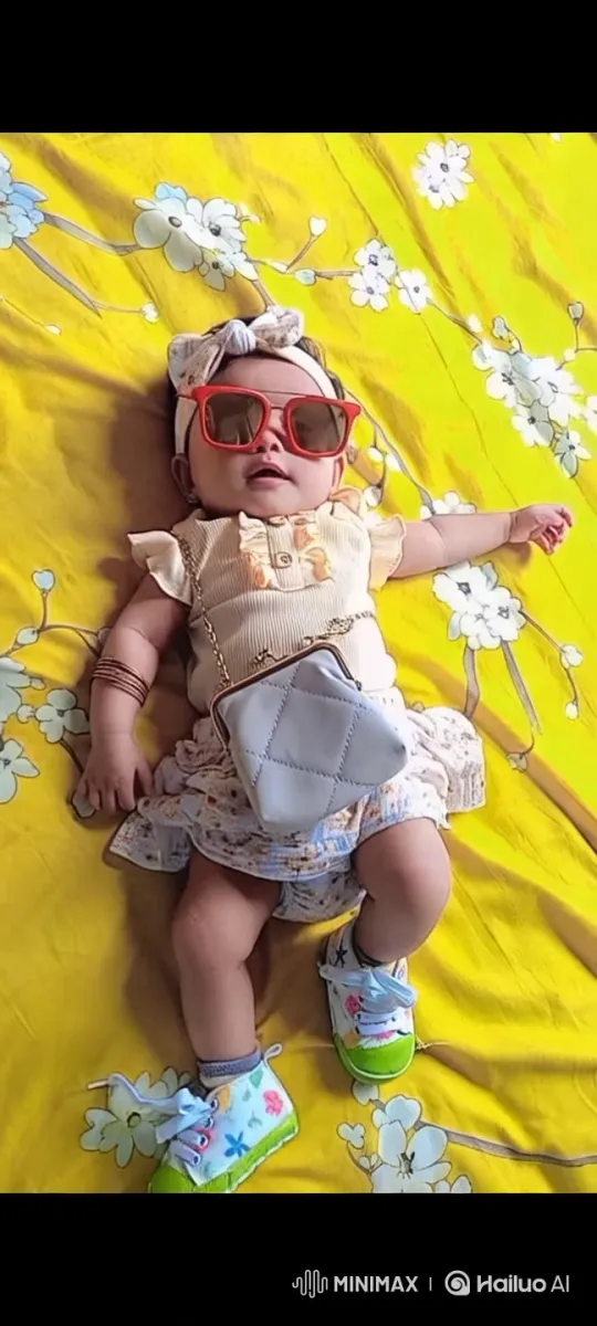 Baby Dances Joyfully on Floral Blanket – AI Generated Video | Hailuo AI