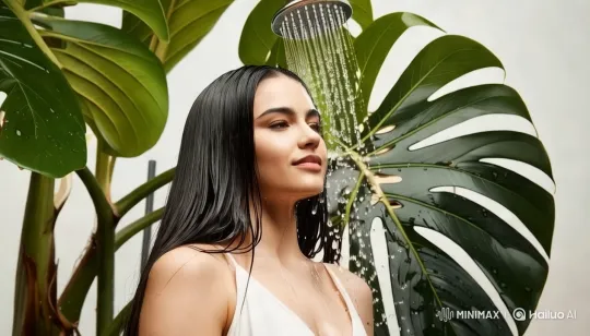 Serene Shower: A Woman's Tranquil Hair-Washing Ritual – AI Generated Video | Hailuo AI