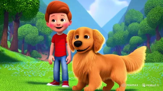 Boy and Dog's Joyful Forest Treasure Hunt – AI Generated Video | Hailuo AI