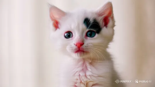 Adorable Kitten Showcases Charm in Close-up Film Clip – AI Generated Video | Hailuo AI