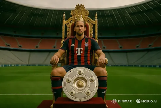 Football Player Victorious on Golden Throne – AI Generated Video | Hailuo AI