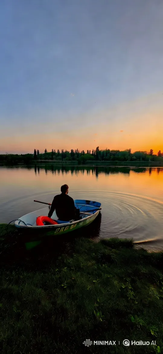 Tranquil Lake Sunset Aerial Panorama – AI Generated Video | Hailuo AI