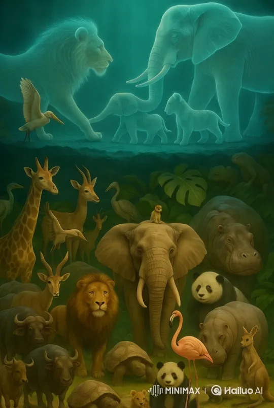 Harmonious Wildlife in Majestic Forest Setting – AI Generated Video | Hailuo AI