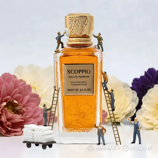 Tiny Workers Clean Giant Perfume Bottle in Surreal Setting – AI Generated Video | Hailuo AI