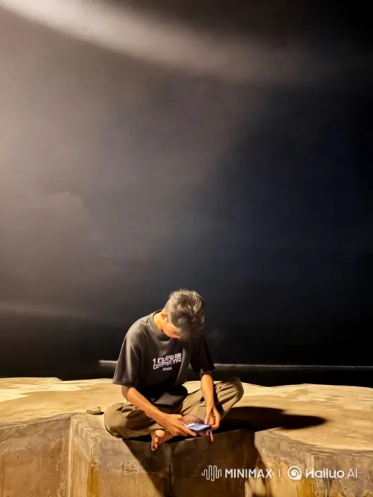 Man Dancing by Ocean at Night with Artistic Cinematography – AI Generated Video | Hailuo AI