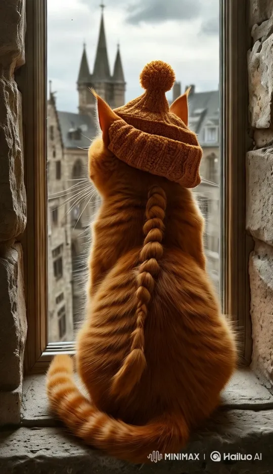Aesthetic Cat Leaps from Window to Historic Streets – AI Generated Video | Hailuo AI