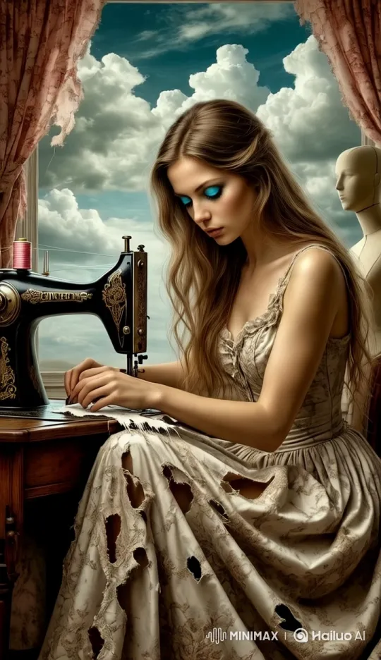 Artisanal Sewing: Craftsmanship and Serenity Displayed – AI Generated Video | Hailuo AI