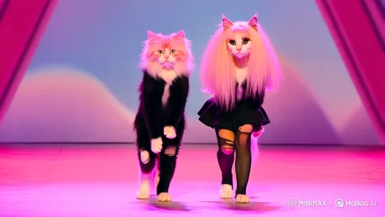 Rebellious Kittens Perform to 'Paparazzi' in Aesthetic Video – AI Generated Video | Hailuo AI