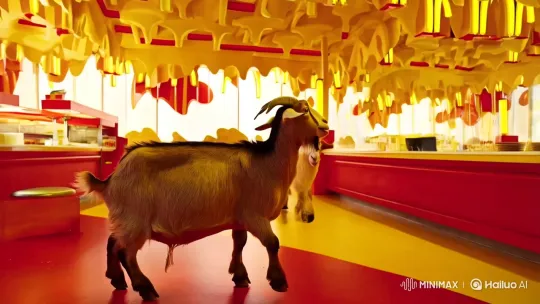 Goats Duel in Surreal McDonald's Setting – AI Generated Video | Hailuo AI