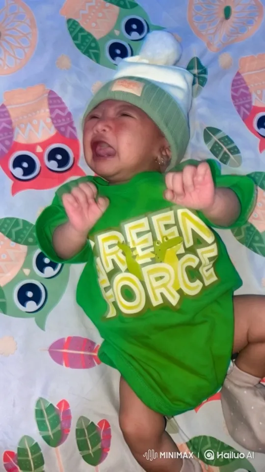 Baby Dances in 'Green Force' Outfit, Captivating Atmosphere – AI Generated Video | Hailuo AI