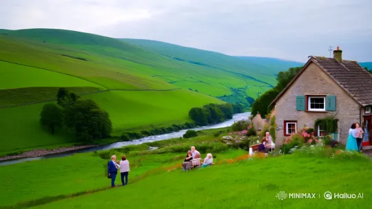 Peaceful Village Life: Harmony of Nature and People – AI Generated Video | Hailuo AI