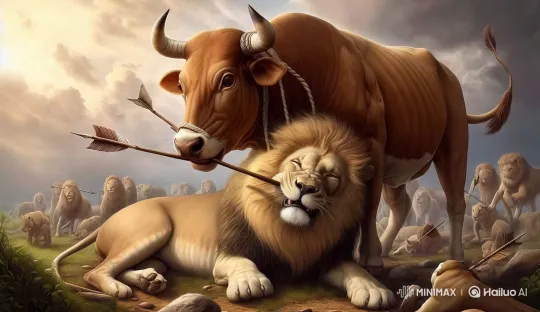Lion and Cow Share an Unexpected Moment of Tenderness – AI Generated Video | Hailuo AI