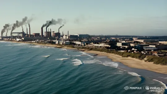 Industrial Harmony Meets Nature's Fury in a Tale of Destruction and Hope – AI Generated Video | Hailuo AI