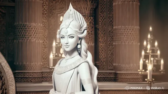 Goddess Blesses Temple with Serene Smile – AI Generated Video | Hailuo AI