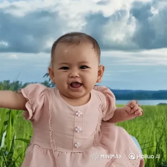 Innocent Joy: Animated Baby in Serene Nature Scene – AI Generated Video | Hailuo AI