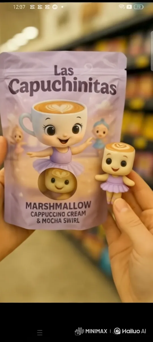 Charming Close-Up of 'Las Capuchinitas' Marshmallows – AI Generated Video | Hailuo AI