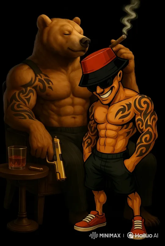 Anthropomorphic Bear and Human in Sophisticated Scene – AI Generated Video | Hailuo AI