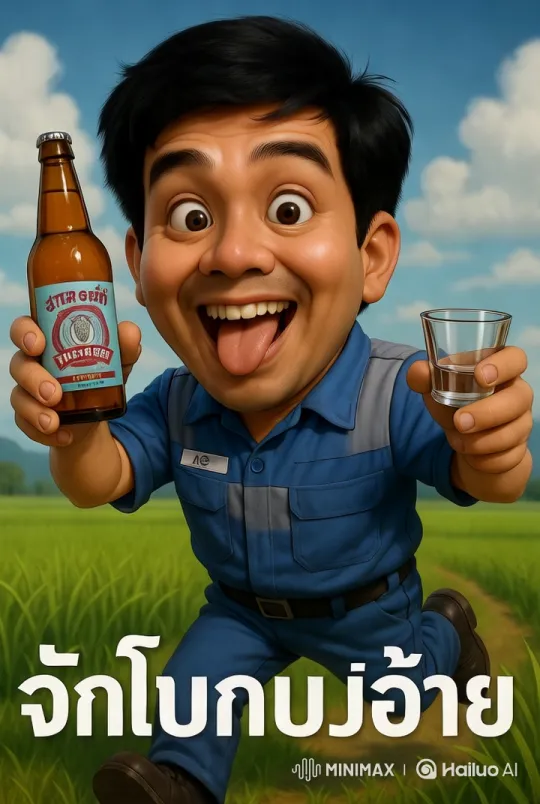Man Toasting in Serene Rural Landscape – AI Generated Video | Hailuo AI