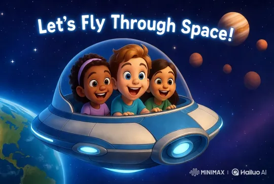 Kids' Exciting Space Adventure in a Dynamic Voyage – AI Generated Video | Hailuo AI