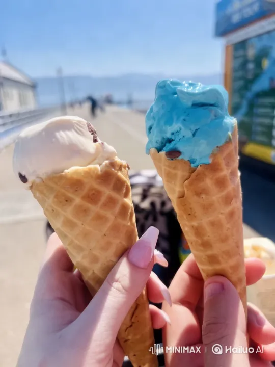Melting Ice Cream Cones on a Serene Boardwalk – AI Generated Video | Hailuo AI