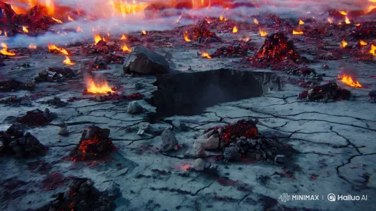 Apocalyptic Bull Guardian Emerges in Hyper-Realistic Landscape – AI Generated Video | Hailuo AI