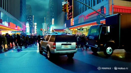 City Intersection Accident Captured in Cinematic Detail – AI Generated Video | Hailuo AI