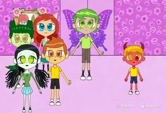 Animated Characters Gather in Colorful Room – AI Generated Video | Hailuo AI