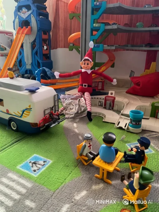 Elf Doll Plays with Toy Figures at Vibrant Playset – AI Generated Video | Hailuo AI