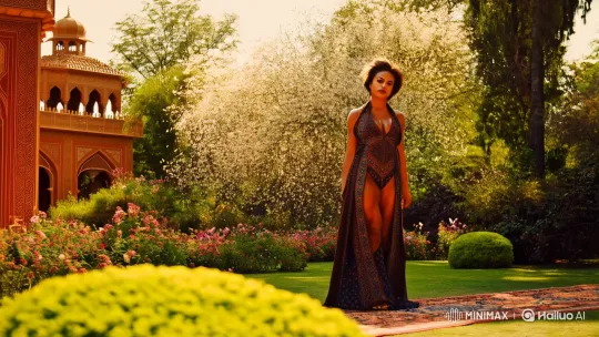 Persian Beauty in Ancient Garden's Grandeur – AI Generated Video | Hailuo AI
