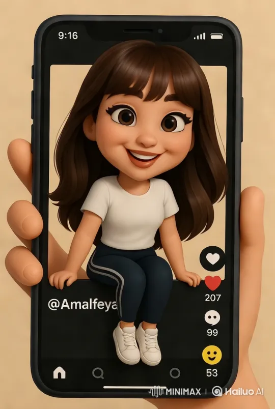 Digital Cartoon Girl Interacts with Camera – AI Generated Video | Hailuo AI