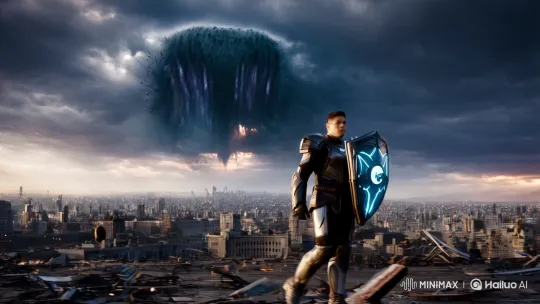 Heroes Defend Ruined City Against Wave of Doom – AI Generated Video | Hailuo AI