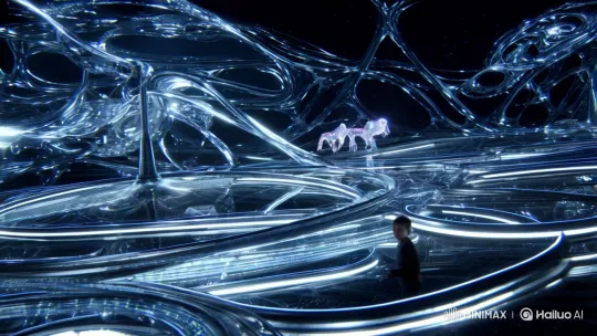 Surreal Encounter: Ethereal Beings Hunt Boy in Dimensional Maze – AI Generated Video | Hailuo AI