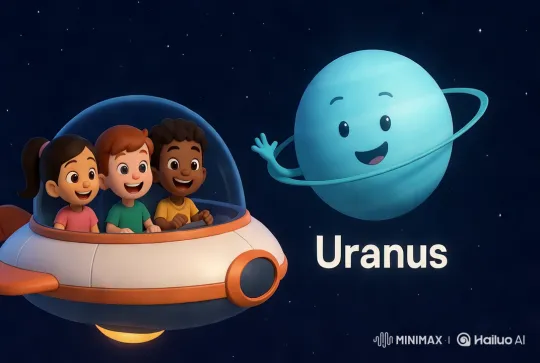 Space Adventure: Kids and Playful Uranus – AI Generated Video | Hailuo AI