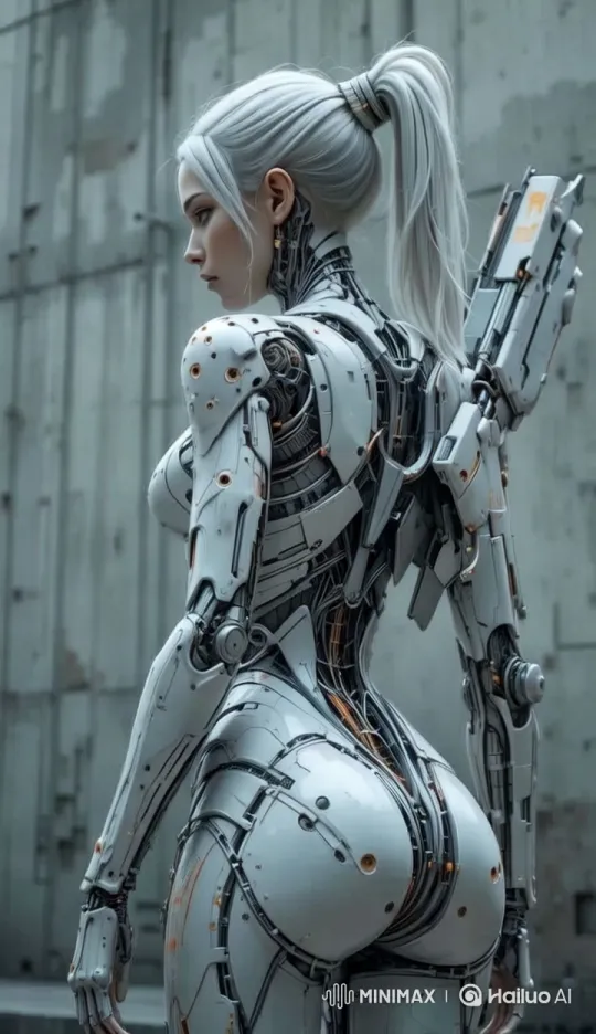 Robotic Woman in Post-Apocalyptic Battle Arena – AI Generated Video | Hailuo AI