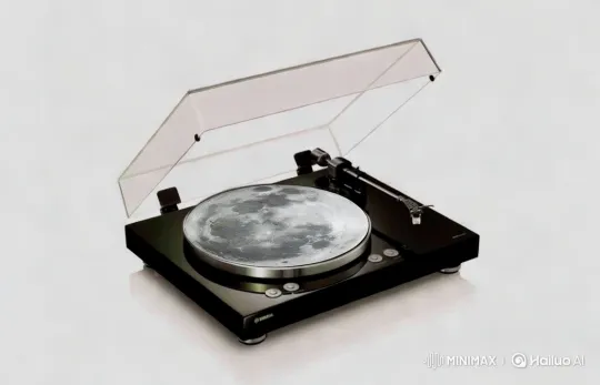 Stylish Record Player Showcases Artistic Light Play – AI Generated Video | Hailuo AI