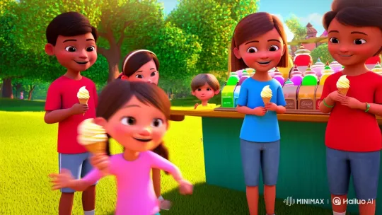 Joyful Summer: Ice Cream and Childhood Innocence – AI Generated Video | Hailuo AI