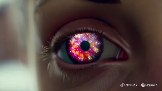 Mesmerizing Eye Close-up in Ethereal Setting – AI Generated Video | Hailuo AI